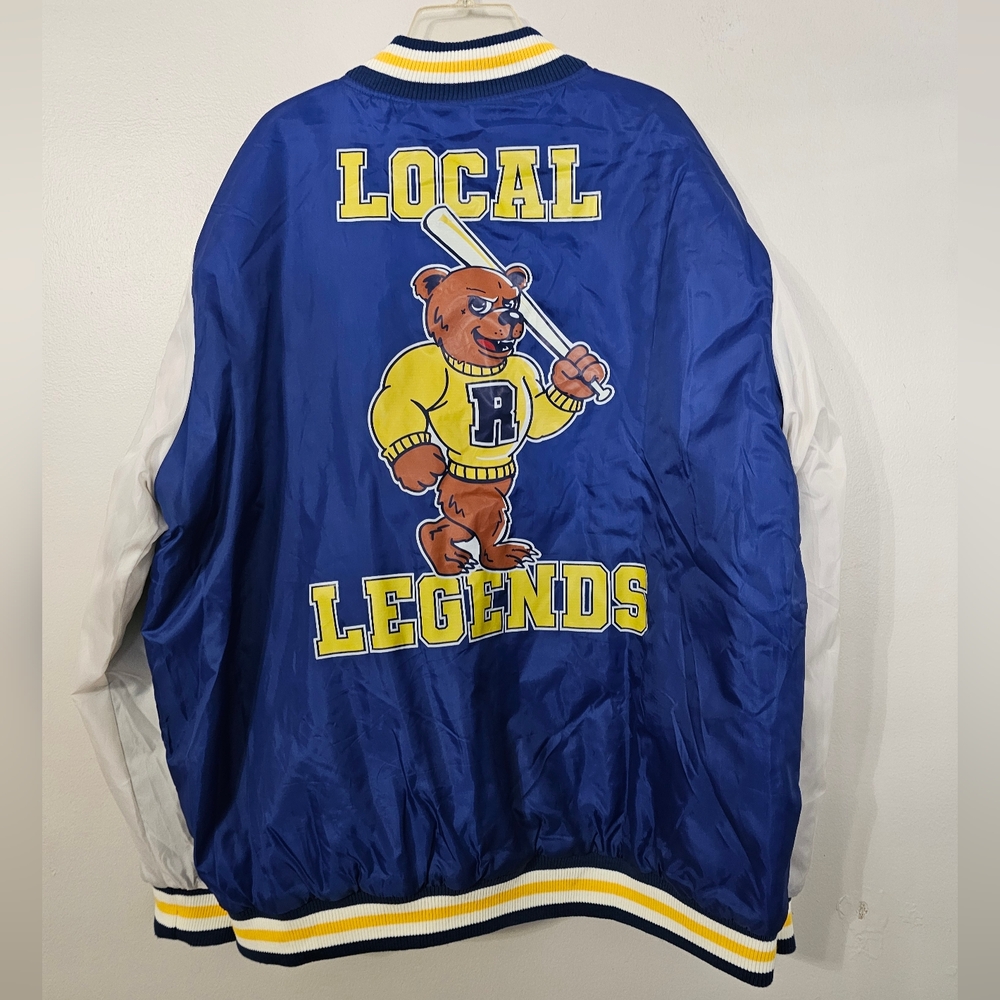 Reason Brand Co. Local Legends Snap Button Blue Varsity Jacket Men's Size 2XL